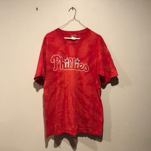 Philadelphia Phillies Jim Thome Distressed Tie Dye Shirt